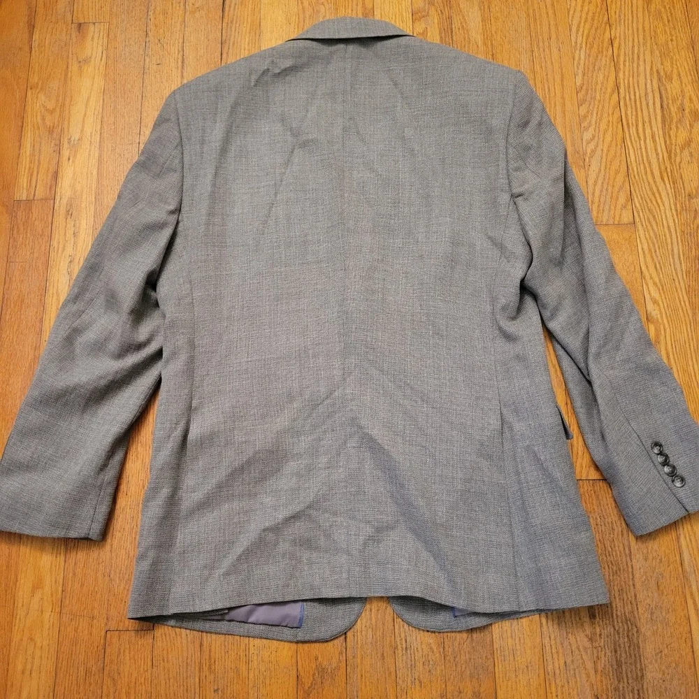 Jos A Bank 42R Blazer Gray Wool Hopsack Tailored Travelers Jacket Sport Coat